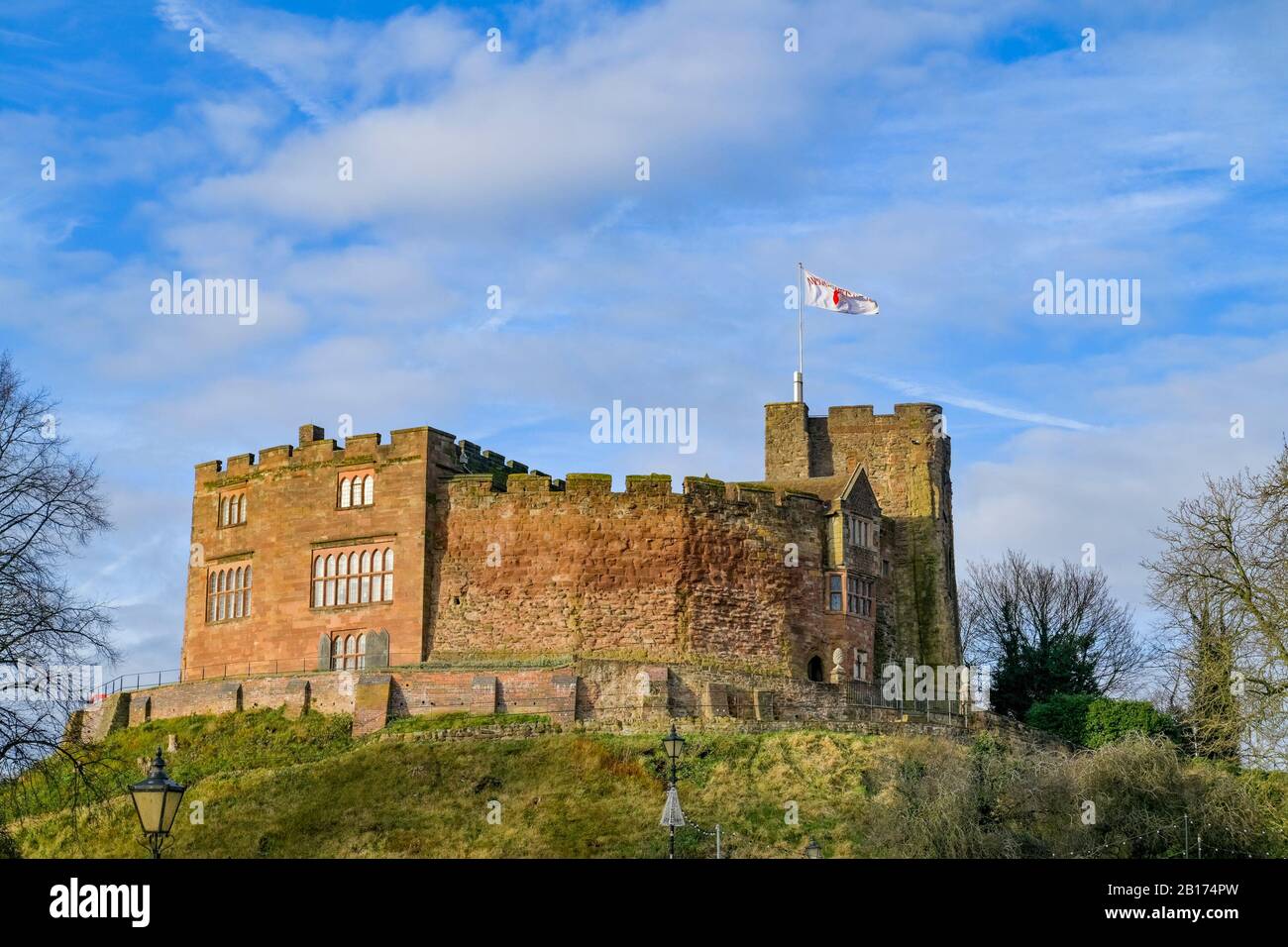 Tamworth Castle, eine normannische Burg, Stadt Tamworth, Staffordshire, England Stockfoto