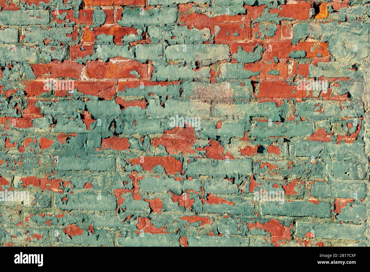 Alte Ziegelwand des Gebäudes mit abblätternden Lack, E USA, von James D Coppinger/Dembinsky Photo Assoc Stockfoto