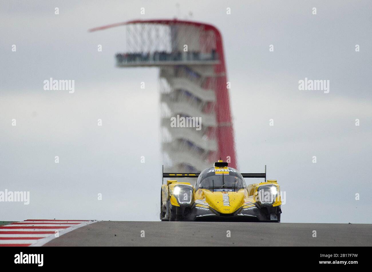 Austin, Texas, USA. Februar 2020. Rennteam Nederland Frits Van Eerd (Fahrer 1), Giedo Van der Garde (Fahrer 2), Nyck de Vries (Fahrer 3) mit LMP2 #29 Rennen der Oreca 07 Gibson bei Lone Star Le Mans - 6 Stunden Rennstrecke in Amerika in Austin, Texas. Mario Cantu/CSM/Alamy Live News Stockfoto