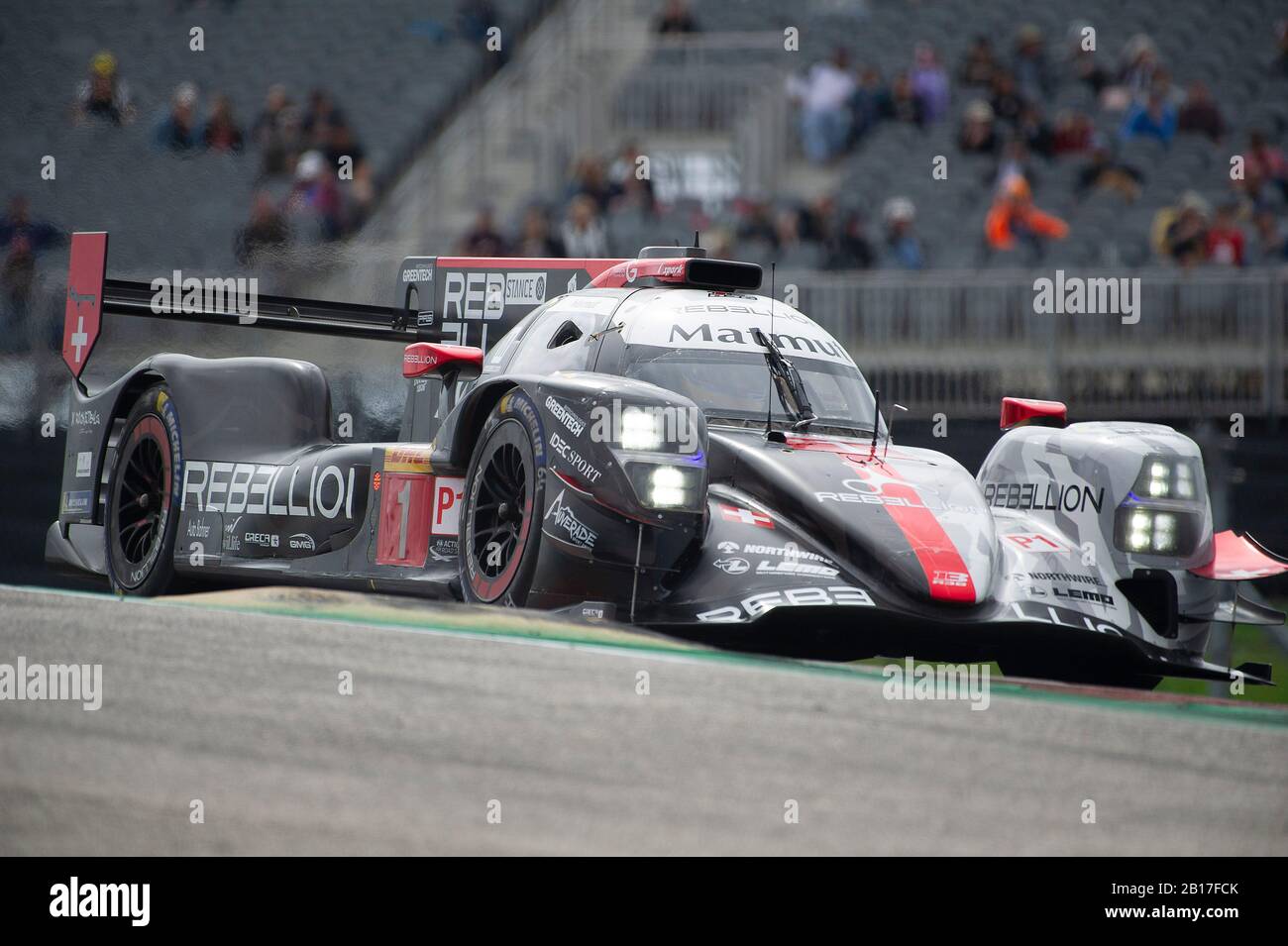 Austin, Texas, USA. Februar 2020. Rebellion Racing Bruno Senna (Fahrer 1), Gustavo Menezes (Fahrer 2) und Norman Nato (Fahrer 3) mit LMP1 #01, die den Rebellion R13 Gibson bei Lone Star Le Mans - 6 Stunden Circuit of The Americas in Austin, Texas, fahren. Mario Cantu/CSM/Alamy Live News Stockfoto