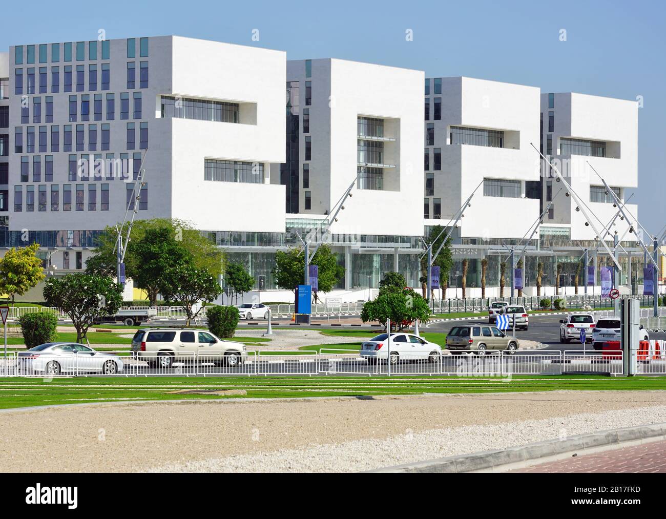Doha, KATAR -12 DEC 2019- Blick auf das Gebäude 2022 in der Zone Aspire in Doha, Katar, mit den 2022 Nummern, die für die FIFA-Welt gebaut wurden Stockfoto