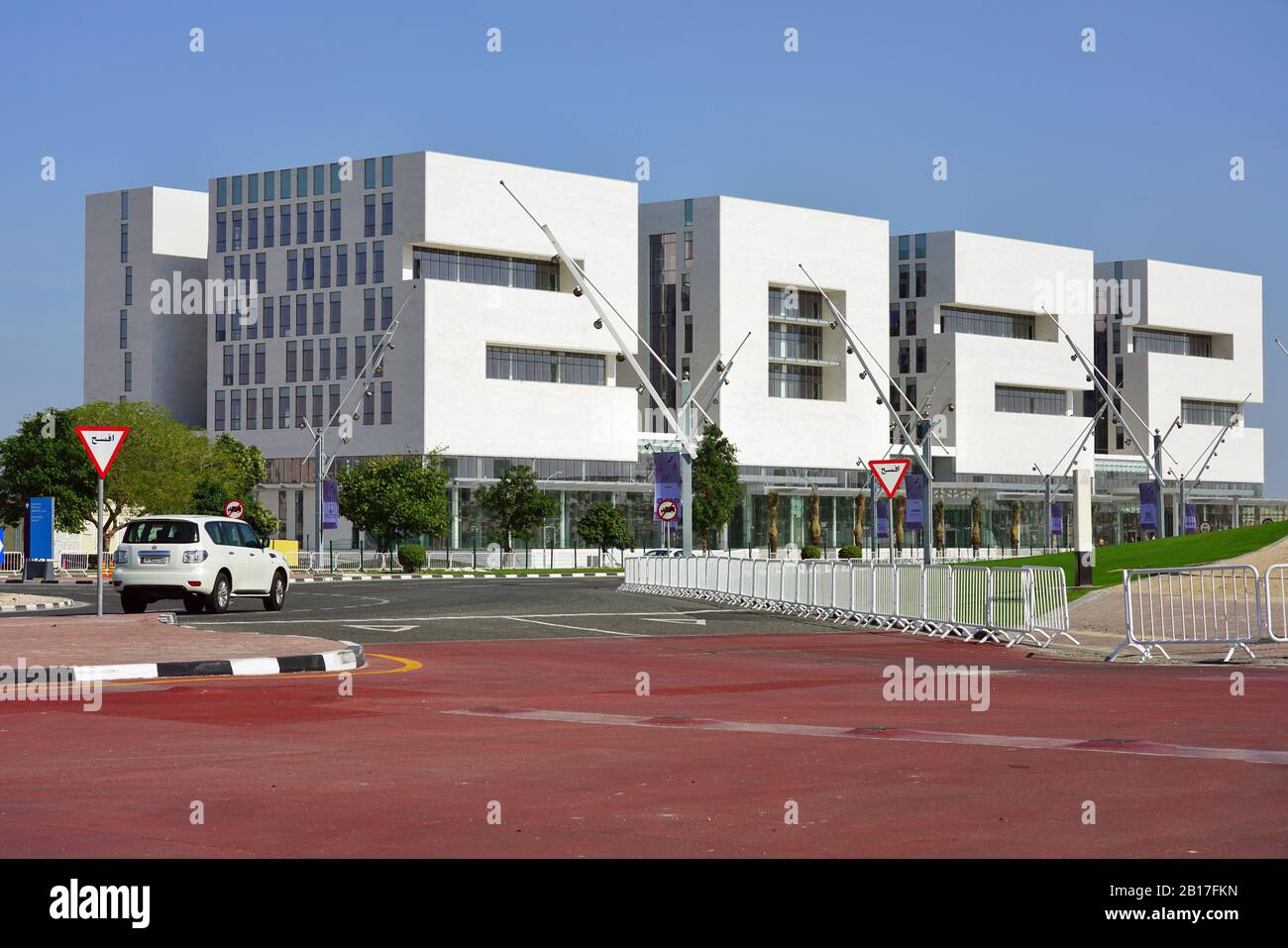 Doha, KATAR -12 DEC 2019- Blick auf das Gebäude 2022 in der Zone Aspire in Doha, Katar, mit den 2022 Nummern, die für die FIFA-Welt gebaut wurden Stockfoto