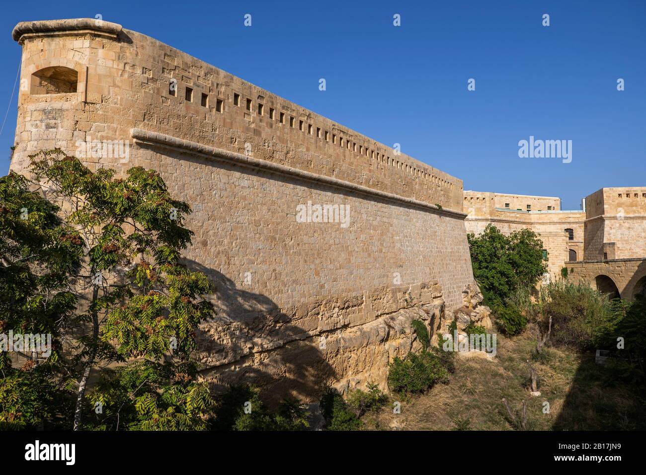 Malta, Valletta, Fort Saint Elmo, Festung, die vom Orden des Heiligen Johannes im 16. Jahrhundert erbaut wurde Stockfoto