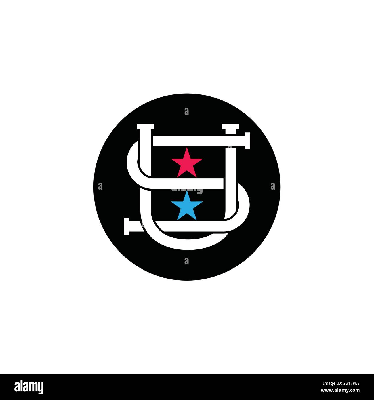 Schreiben us-star logo Vektor verbunden Stock Vektor