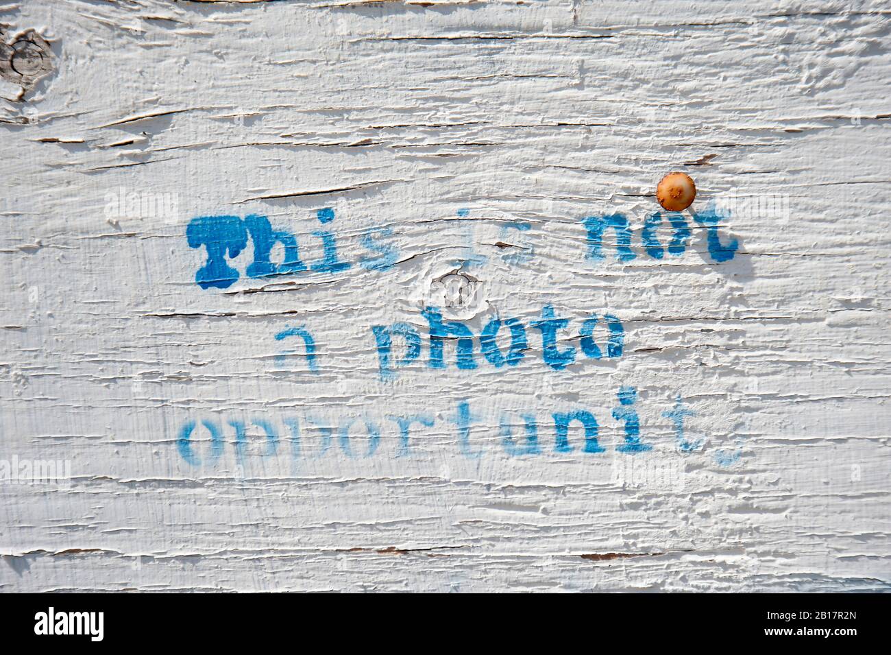 Graffiti an einer Wand 'das ist keine Fotomotive' Stockfoto