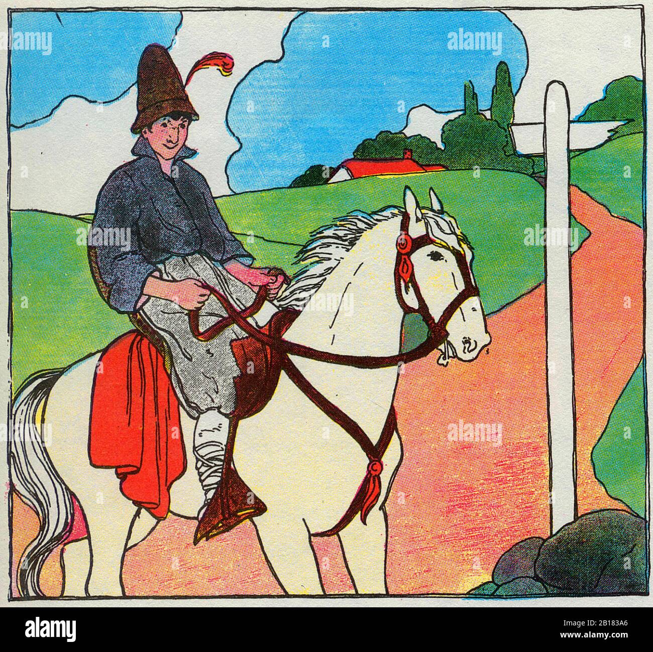 Wenn es sich um Pferde handelte, würden Bettler reiten, Die Abbildung Der "Mother Goose Nursery Rhyme" von Blanche Fisher Wright um das Jahr 1915 Stockfoto