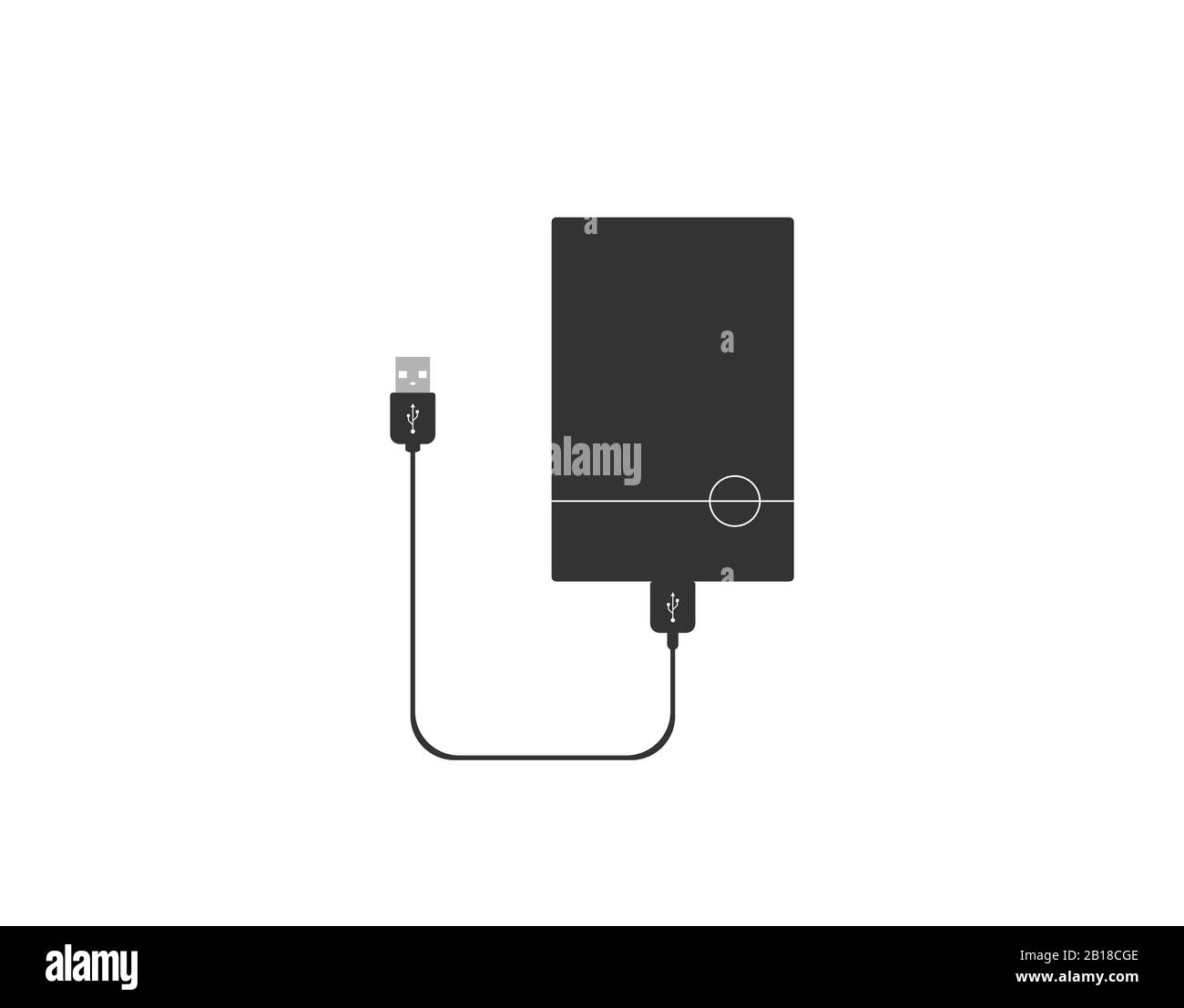 Symbol für externes Festplattenlaufwerk. Vektorgrafiken, flaches Design. Stock Vektor