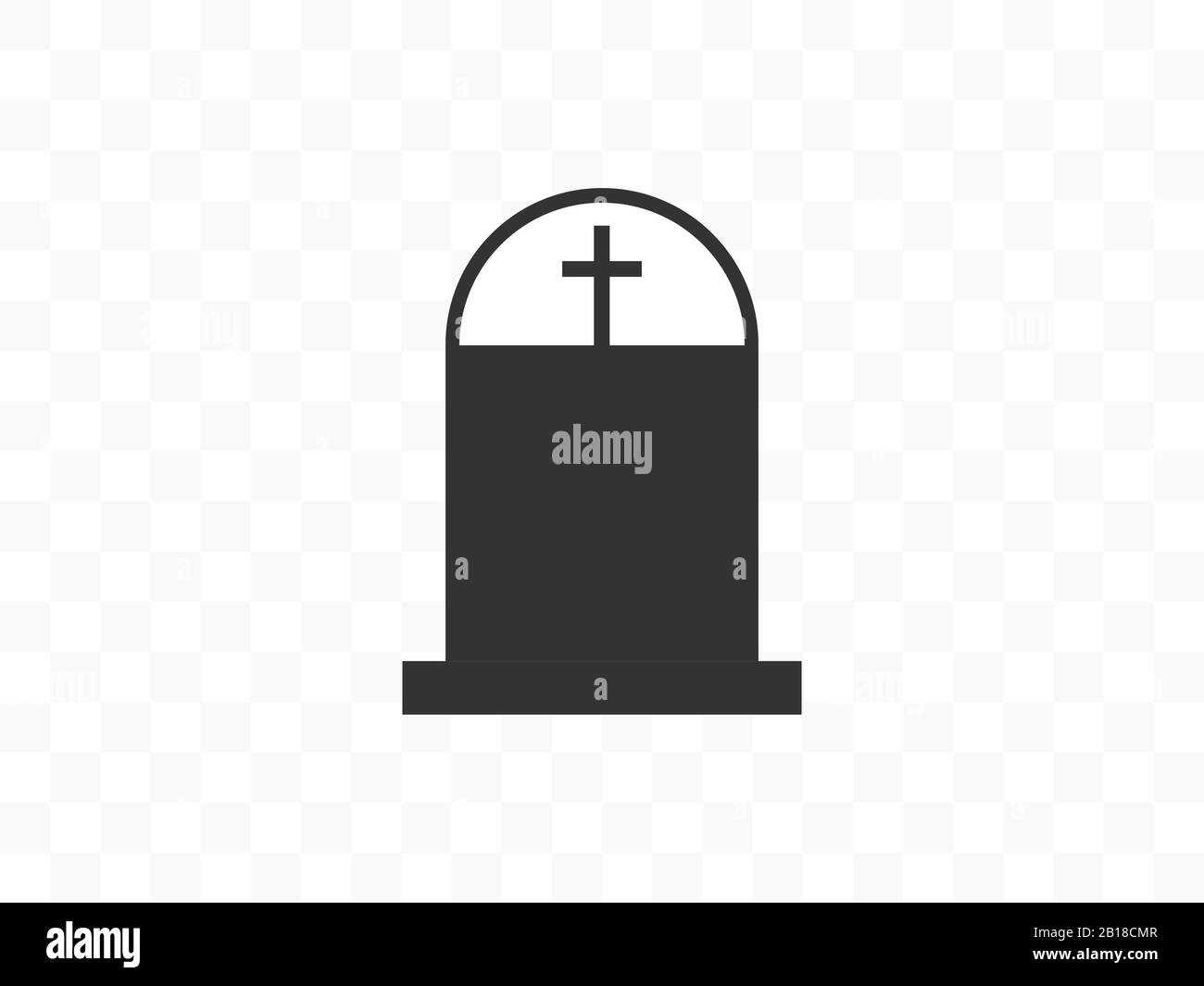 Grabstein, Friedhof, Längssymbol. Vektorgrafiken, flaches Design. Stock Vektor