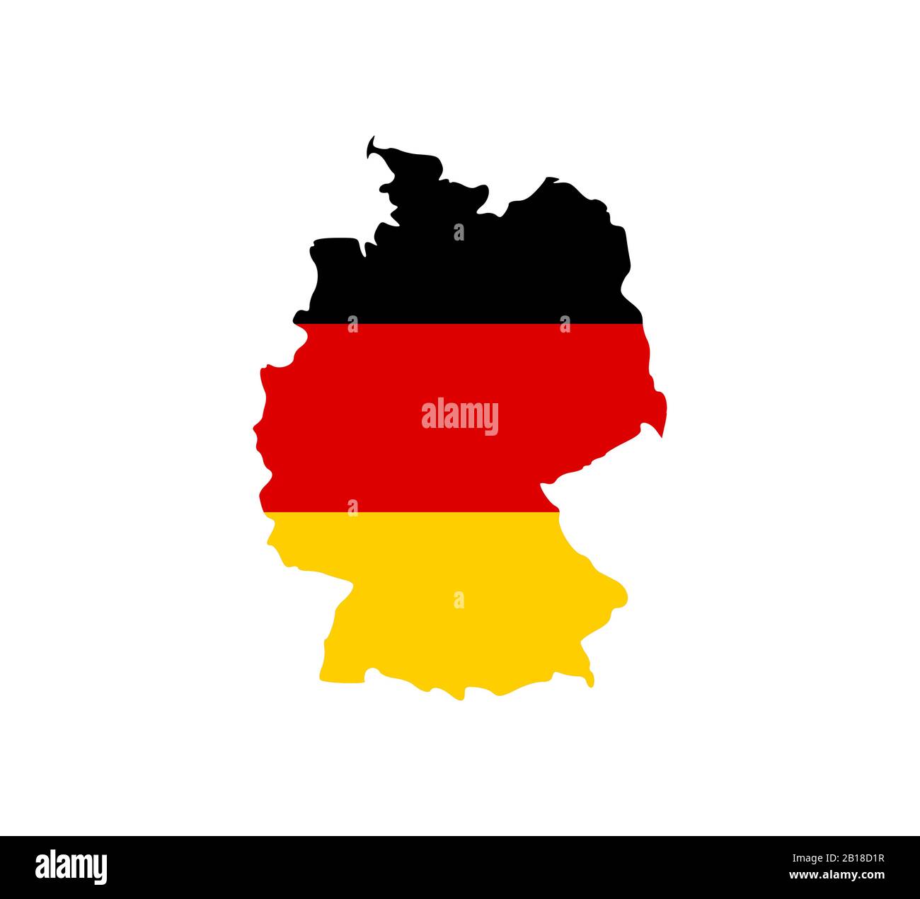 Karte Deutschland, Flagge. Vektorgrafiken, flaches Design. Stock Vektor