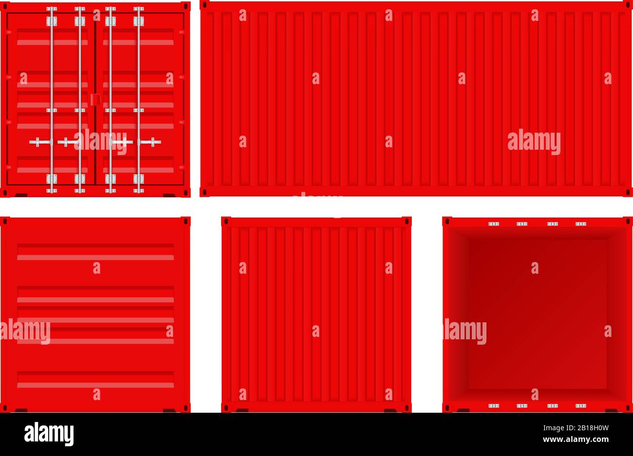 Roter Versandcontainer Stock Vektor
