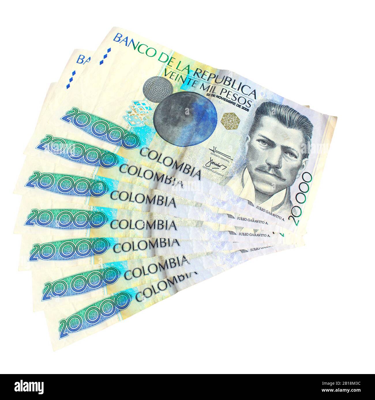 Peso-Währung Kolumbiens Stockfoto