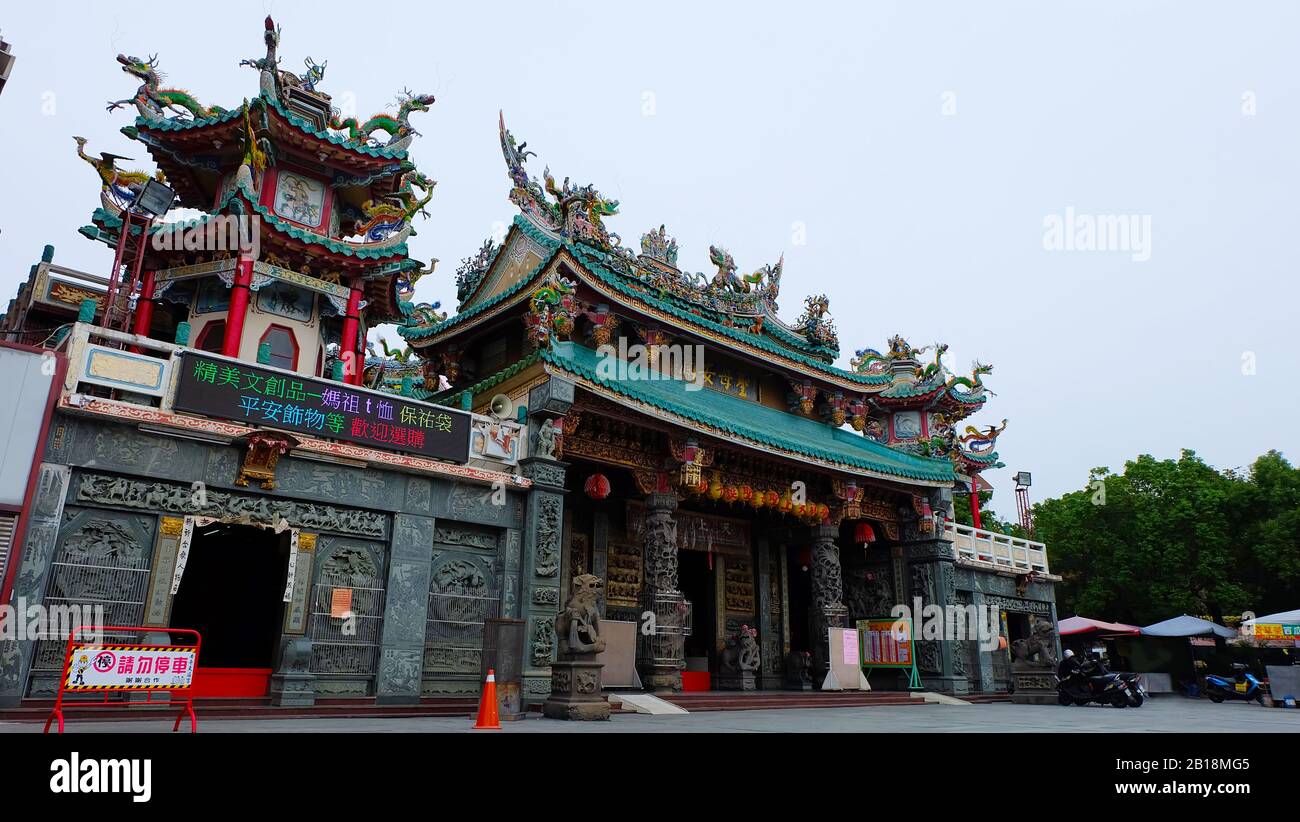 Tainan, TAIWAN - 04. Dezember 2019: Tempel von Tianhou im Anping-Distrikt, auch bekannt als Tempel von Kaitai Tianhou oder Mazu. Es ist ein Tempel für die Chinesen Stockfoto