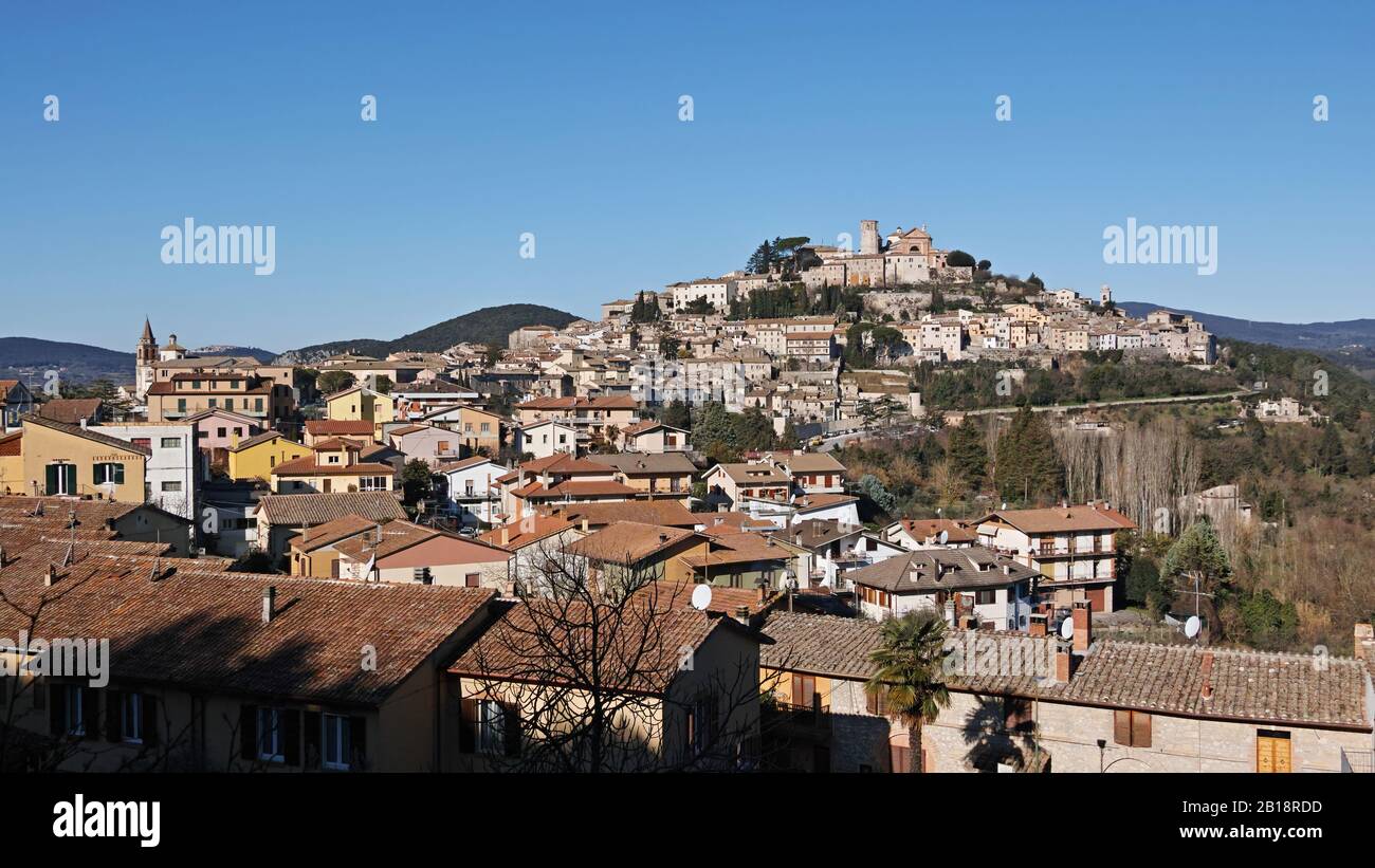 Blick auf die Stadt Amelia, Terni, Umbrien, Italien, Europa Stockfoto
