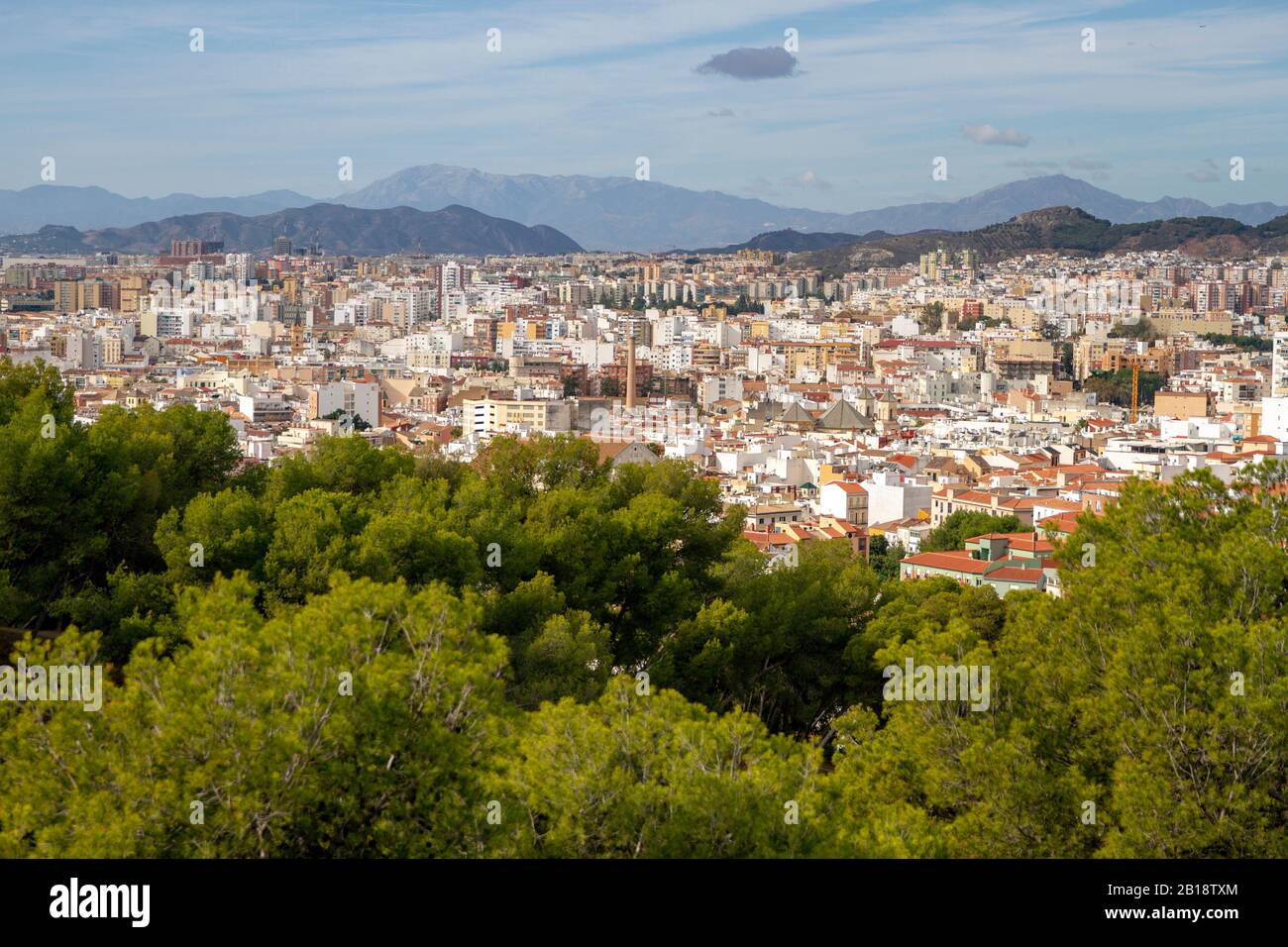 Blick auf Malaga Spanien Stockfoto