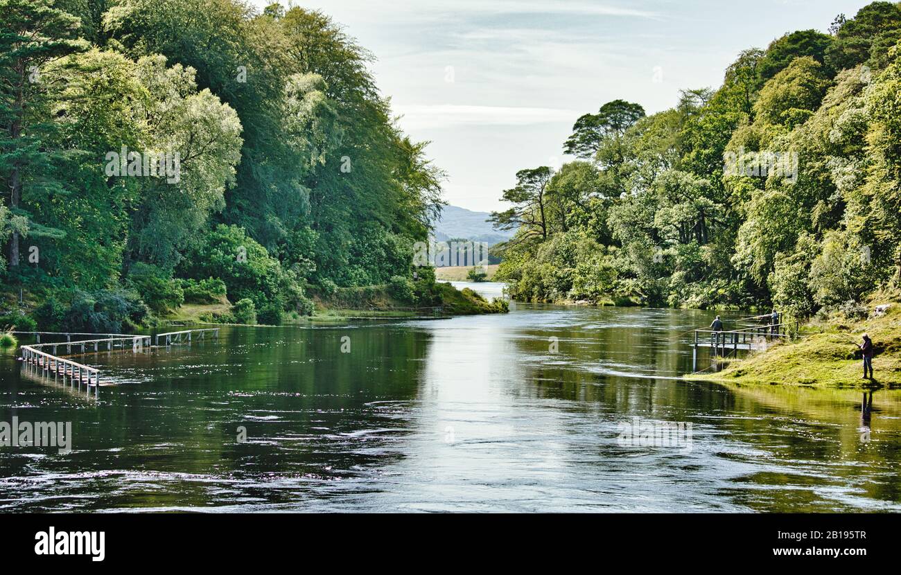 Lachsfischen, Ardnamurchan Peninsula, Lochaber, Highland, Schottland Stockfoto