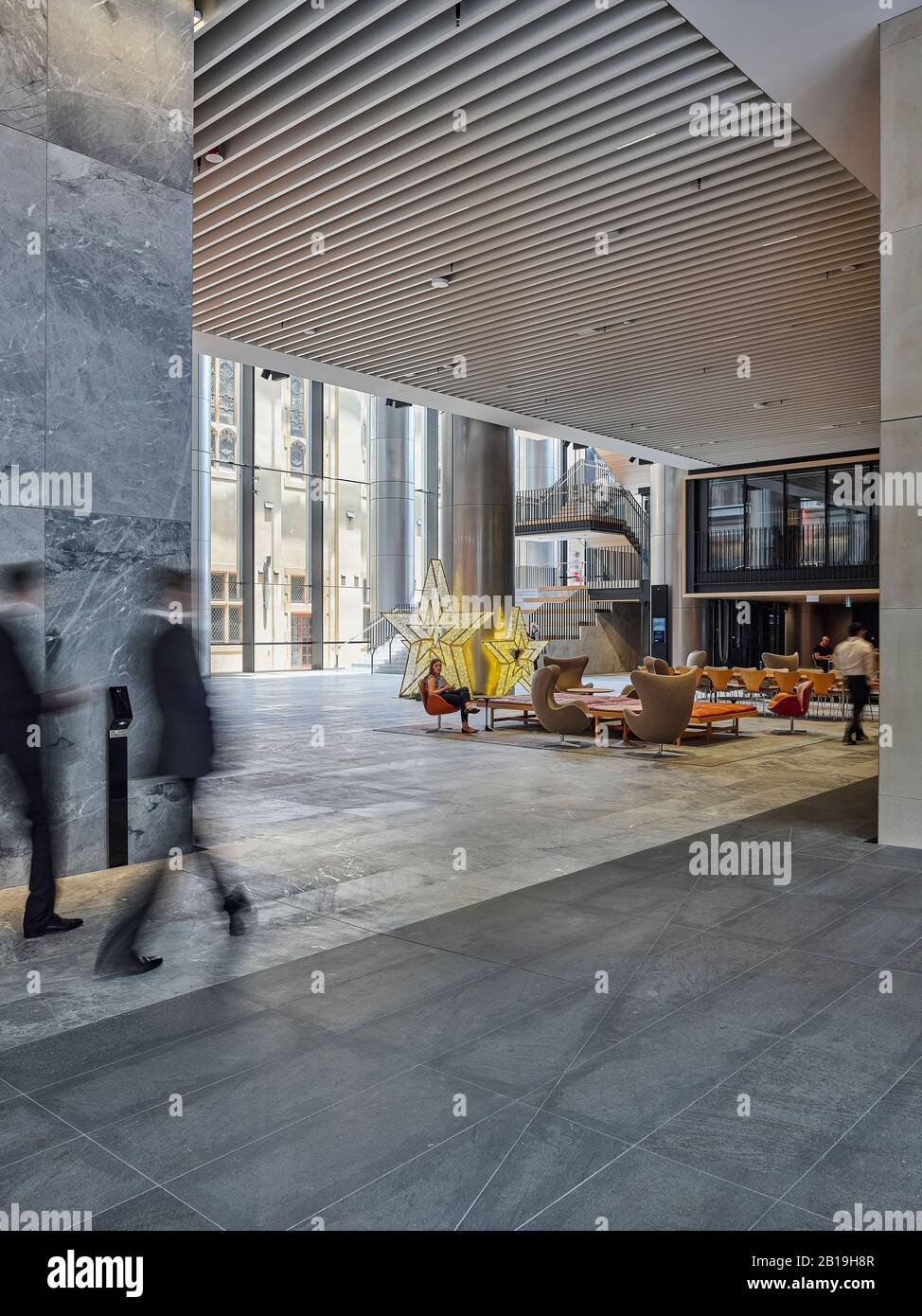 Blick in die Lobby. Sixty Martin Place, Sydney, Australien. Architekt: Hassell, 2019. Stockfoto