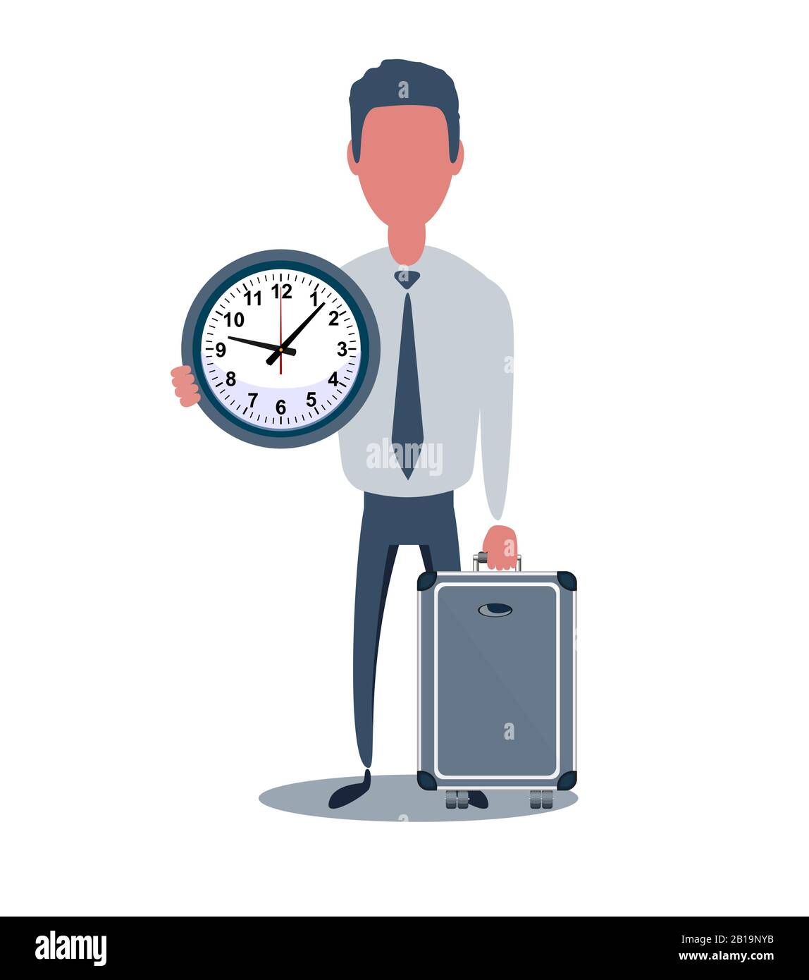 Geschäftsmann oder Angestellte. Männerarakter im trendigen, einfachen Stil mit Objekten, flache Vektorgrafiken. Stock Vektor