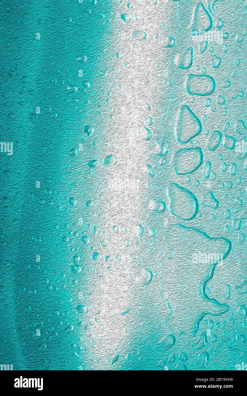 AQUARIUM: Sitzende Wasser in einem Edelstahl-Waschbecken hat Farbverstärkung und digitale Ölfarbe Anwendung, um eine aquatische neonblaue Hintergrund zu erstellen. Stockfoto