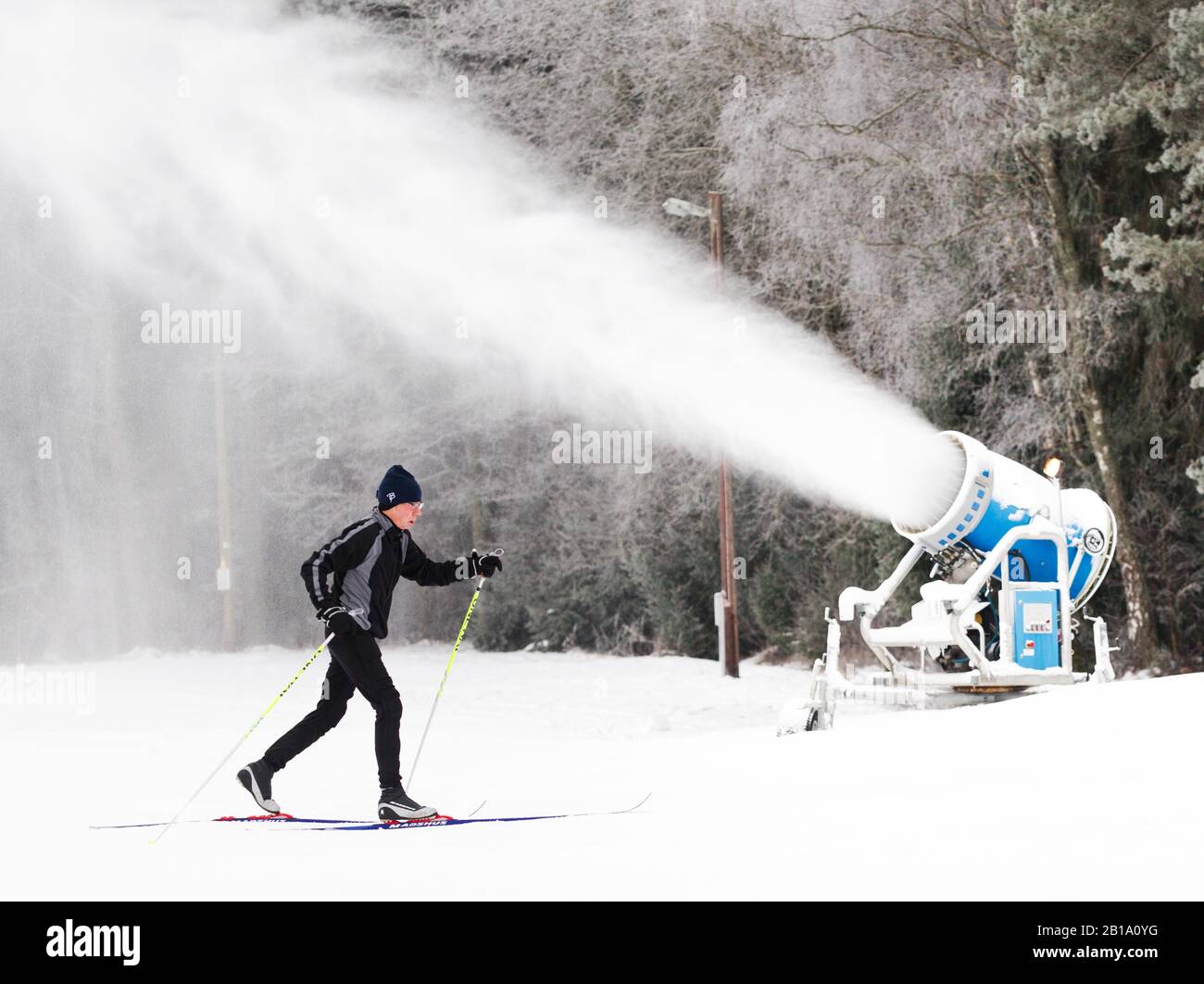 Exerciseure, die Skilangläufer sind.Foto Jeppe Gustafsson Stockfoto