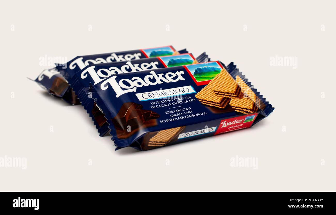 Italien, 19. februar 2020: Multi-Pack-Wafers Loacker Brand Stockfoto