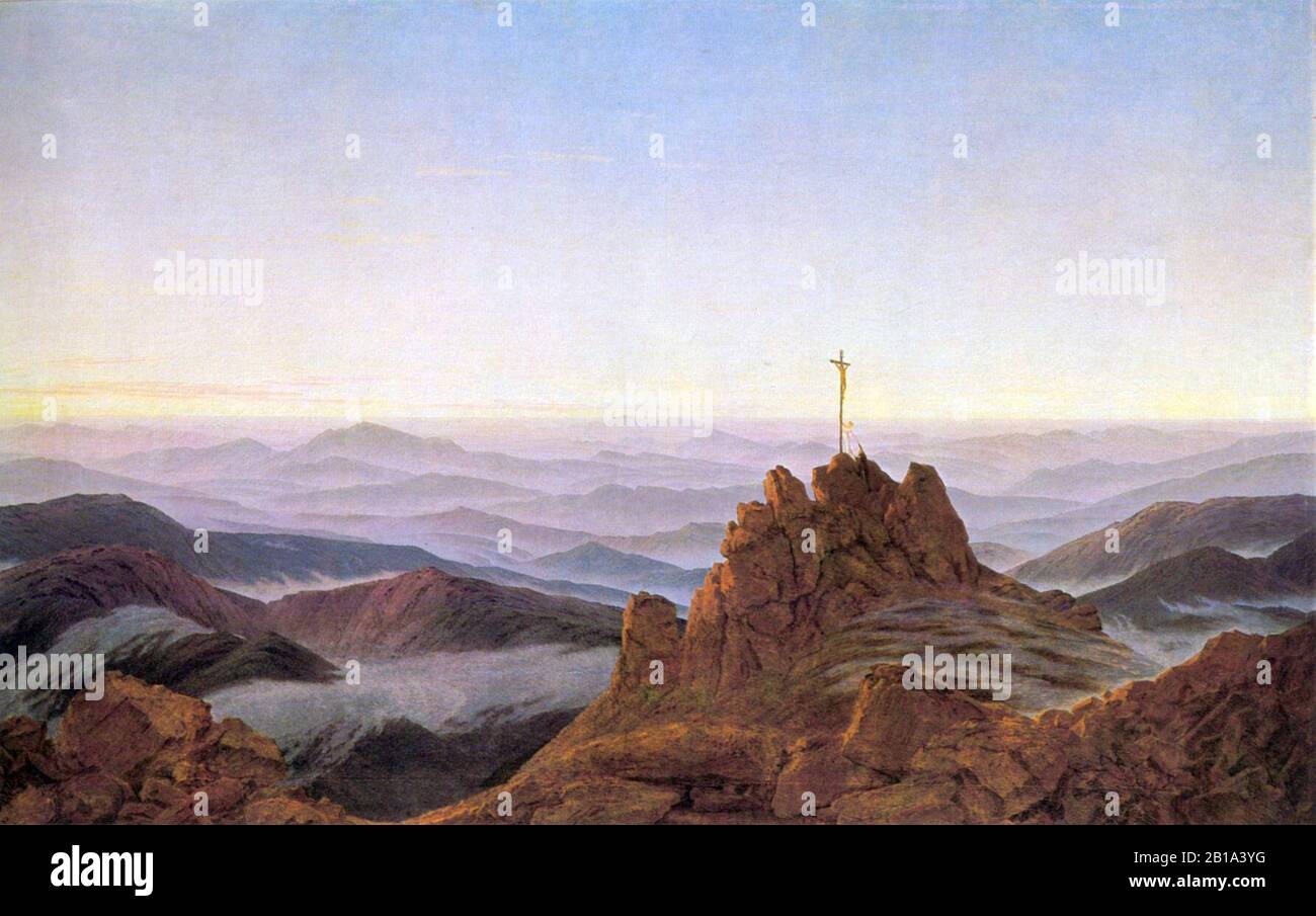 Caspar David Friedrich, Morgen im Riesengebirge. Stockfoto
