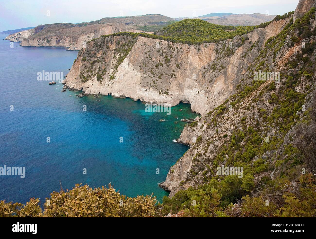 Steilküste am Kap Keri, Keri, Zakynthos, Griechenland, am Kap Keri, Keri, der Insel Zakynthos, Griechenland Stockfoto