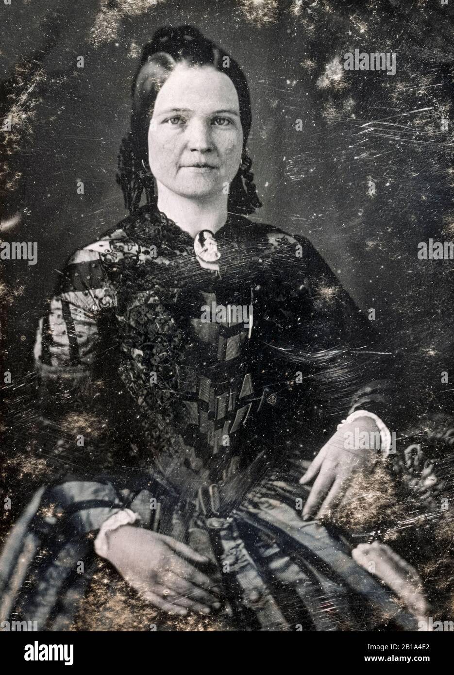 Mary Todd Lincoln (18-1882), Ehefrau von Präsident Abraham Lincoln, First Lady (1861-1865), Porträtfoto von Nicolas H Shepherd, ca. 1846-1847 Stockfoto