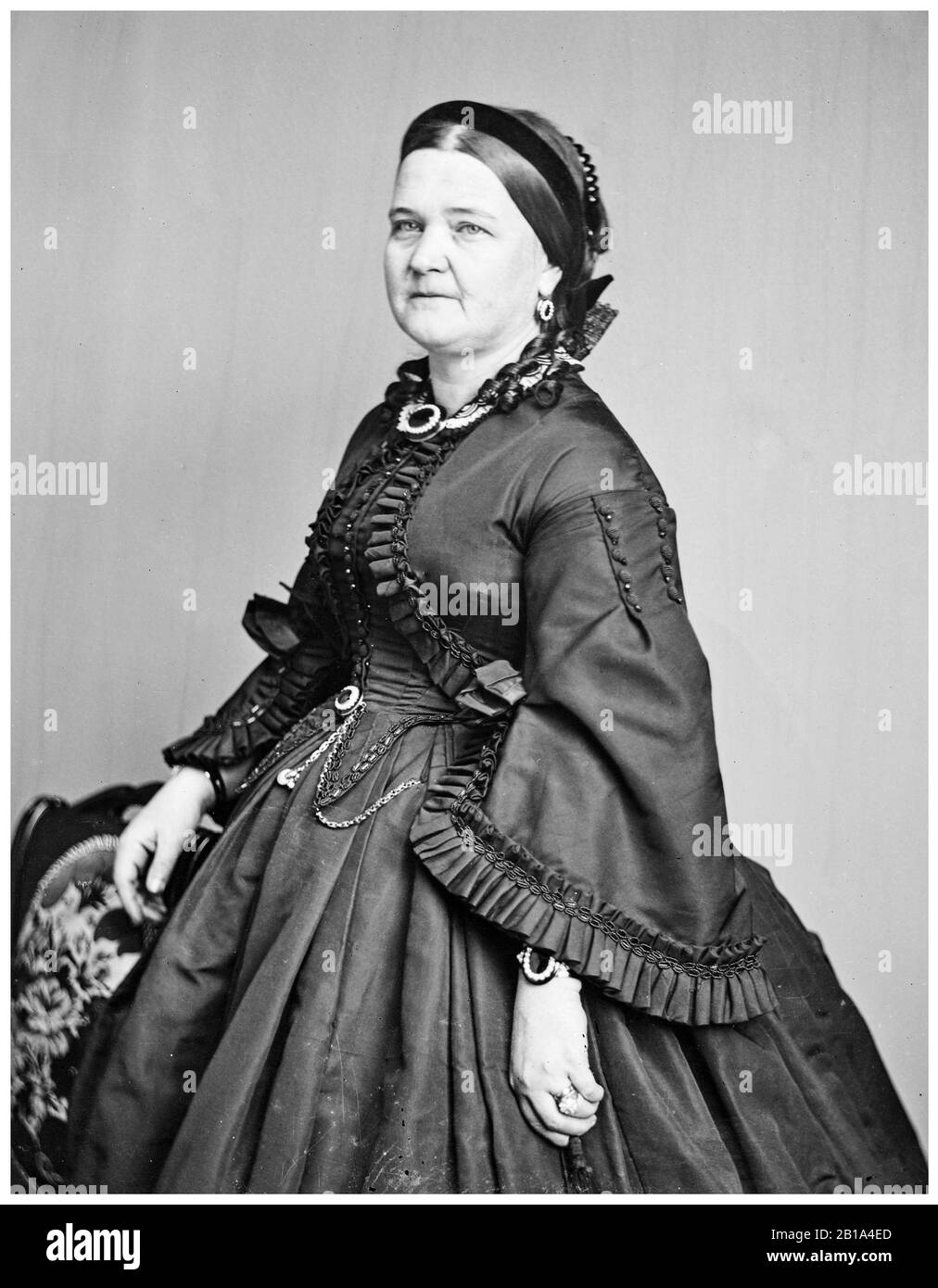 Mary Todd Lincoln (18-1882), Ehefrau von Präsident Abraham Lincoln, First Lady (1861-1865), Porträtfoto von Mathew Brady Studio, ca. um das Jahr 1863 Stockfoto
