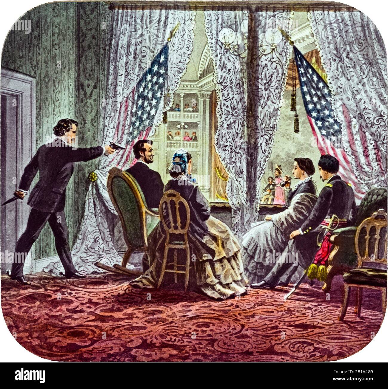 Präsident Abraham Lincoln ermordet am 14. April 1865, gedruckt von Einem Unbekannten Künstler, um 1900 Stockfoto