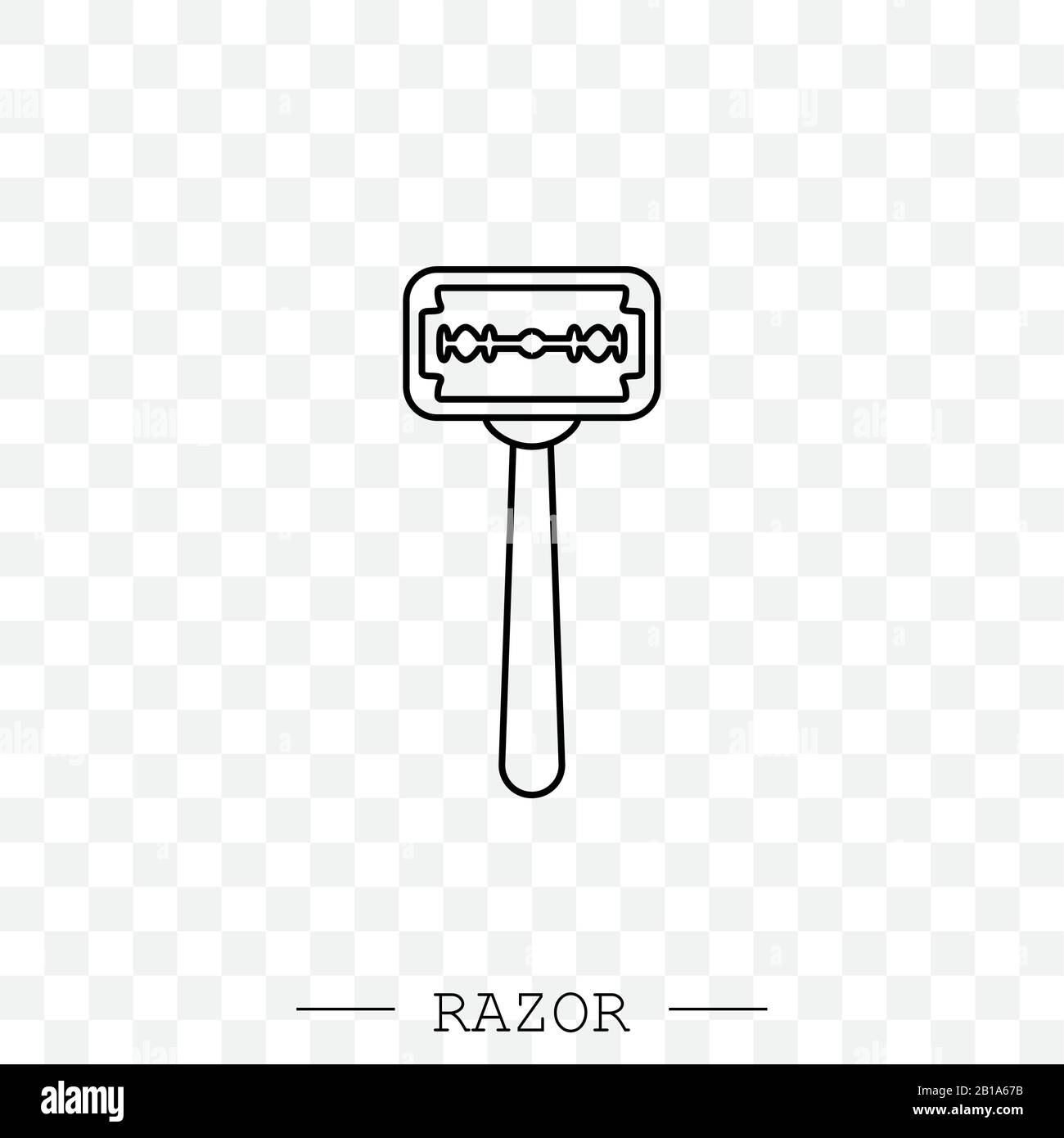 Messer-Vektor-Linie, lineares Symbol. Rasierer-Symbol für Männer. Einfache Abbildung des man Razor Vector Icons für Web-Design isoliert Stock Vektor