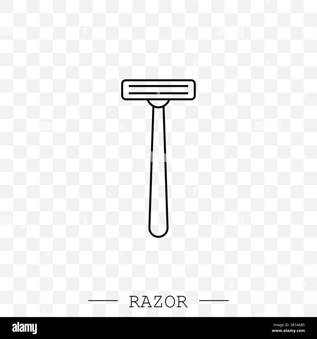 Messer-Vektor-Linie, lineares Symbol. Rasierer-Symbol für Männer. Einfache Abbildung des man Razor Vector Icons für Web-Design isoliert Stock Vektor