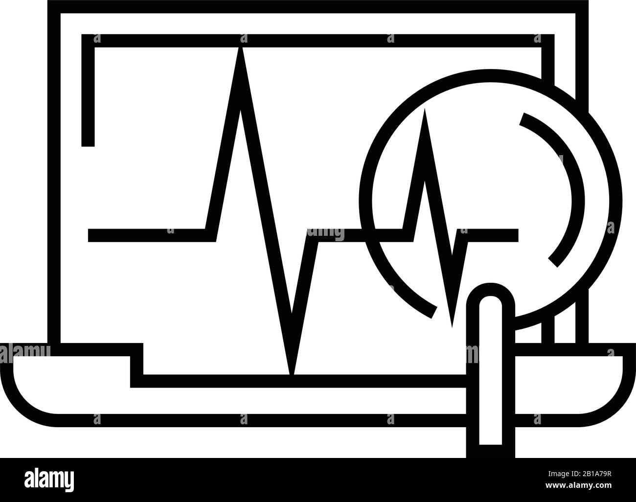 Diagramm ändern Liniensymbol, Konzeptzeichen, Konturvektorabbildung, lineares Symbol. Stock Vektor