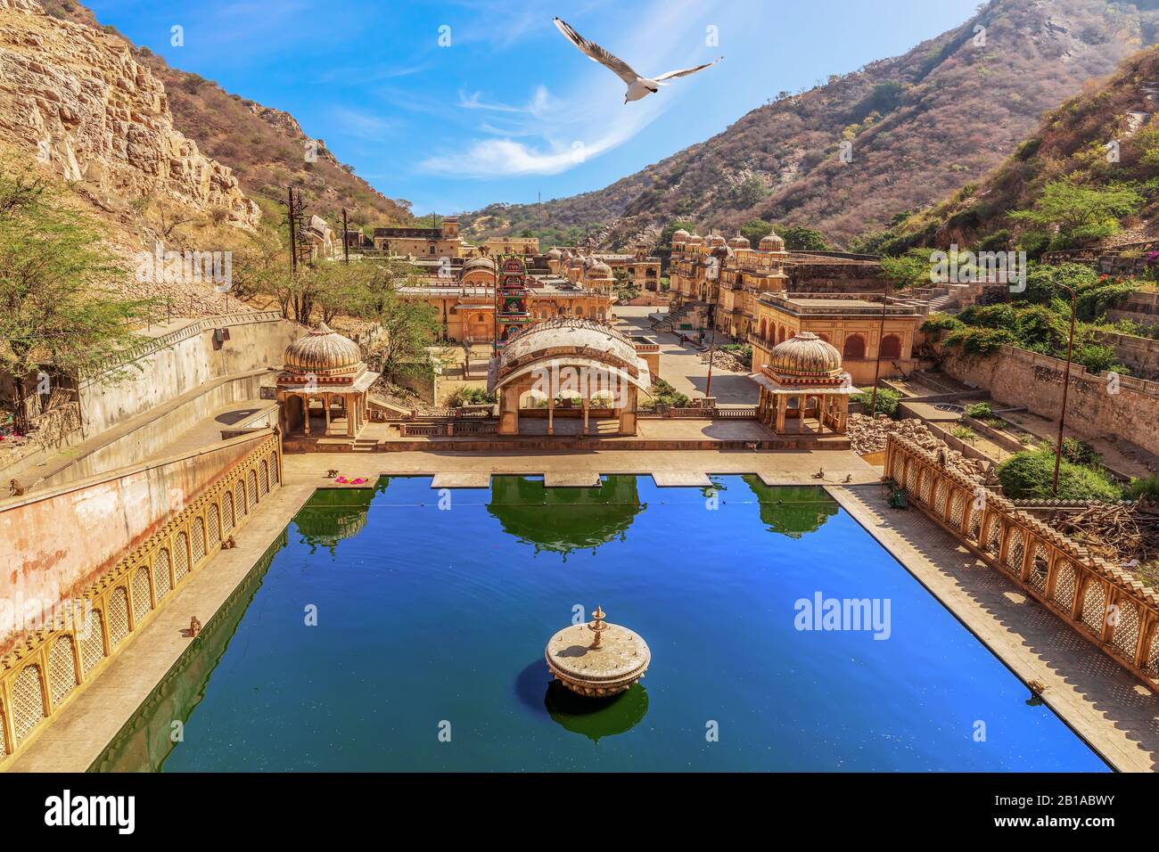 Affentempel oder Hanuman-Ji-Tempel in Jaipur, Rajasthan, Indien Stockfoto