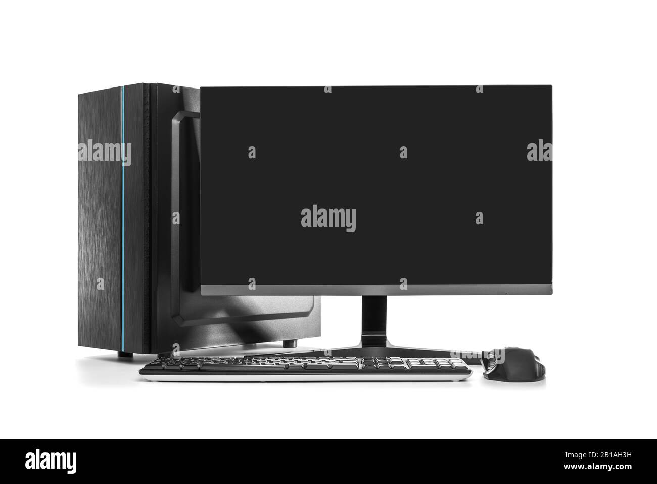Desktop-PC auf weißem Hintergrund Stockfoto
