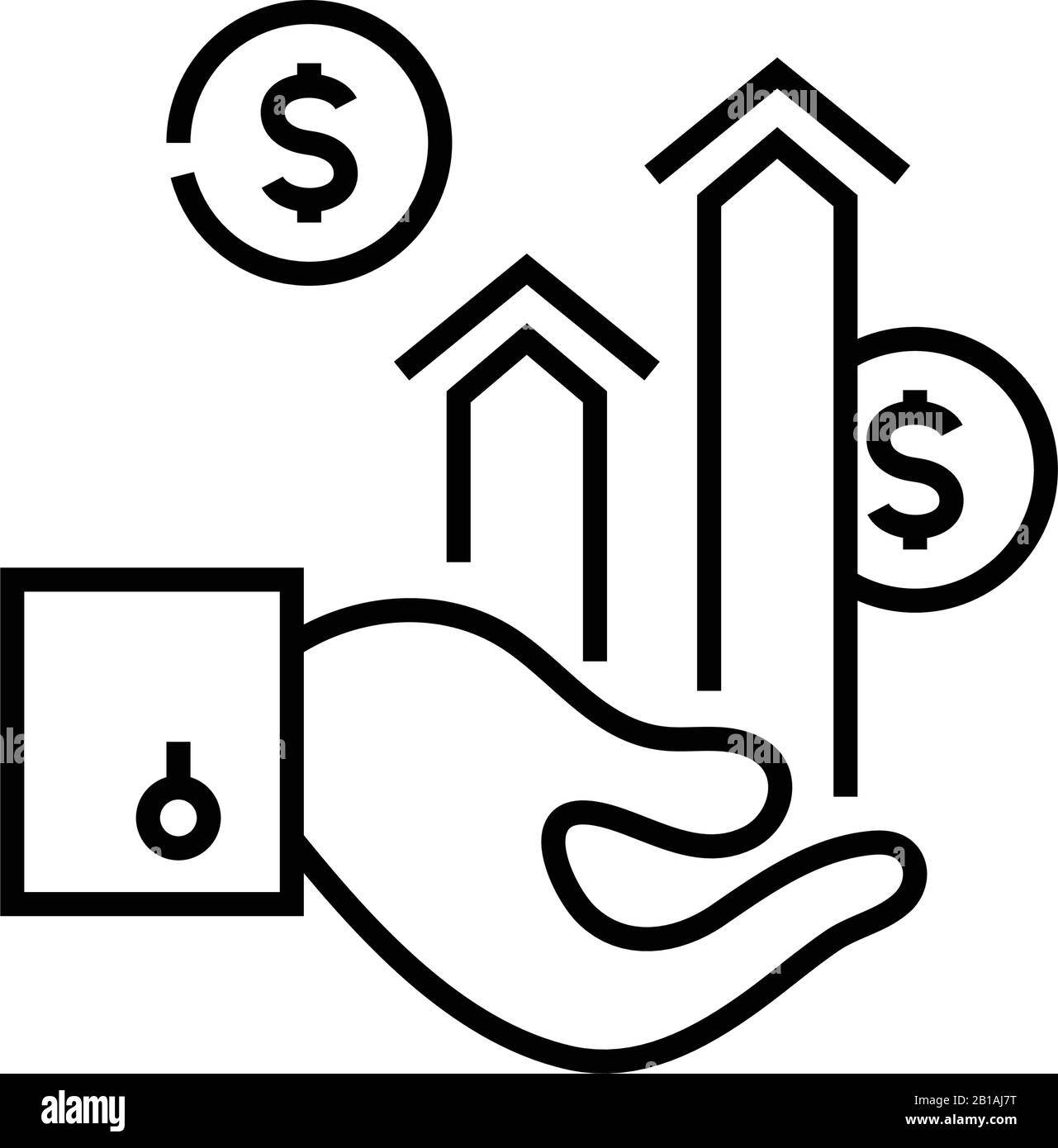 Symbol für Entwicklungslinie, Konzeptzeichen, Konturvektorabbildung, lineares Symbol. Stock Vektor