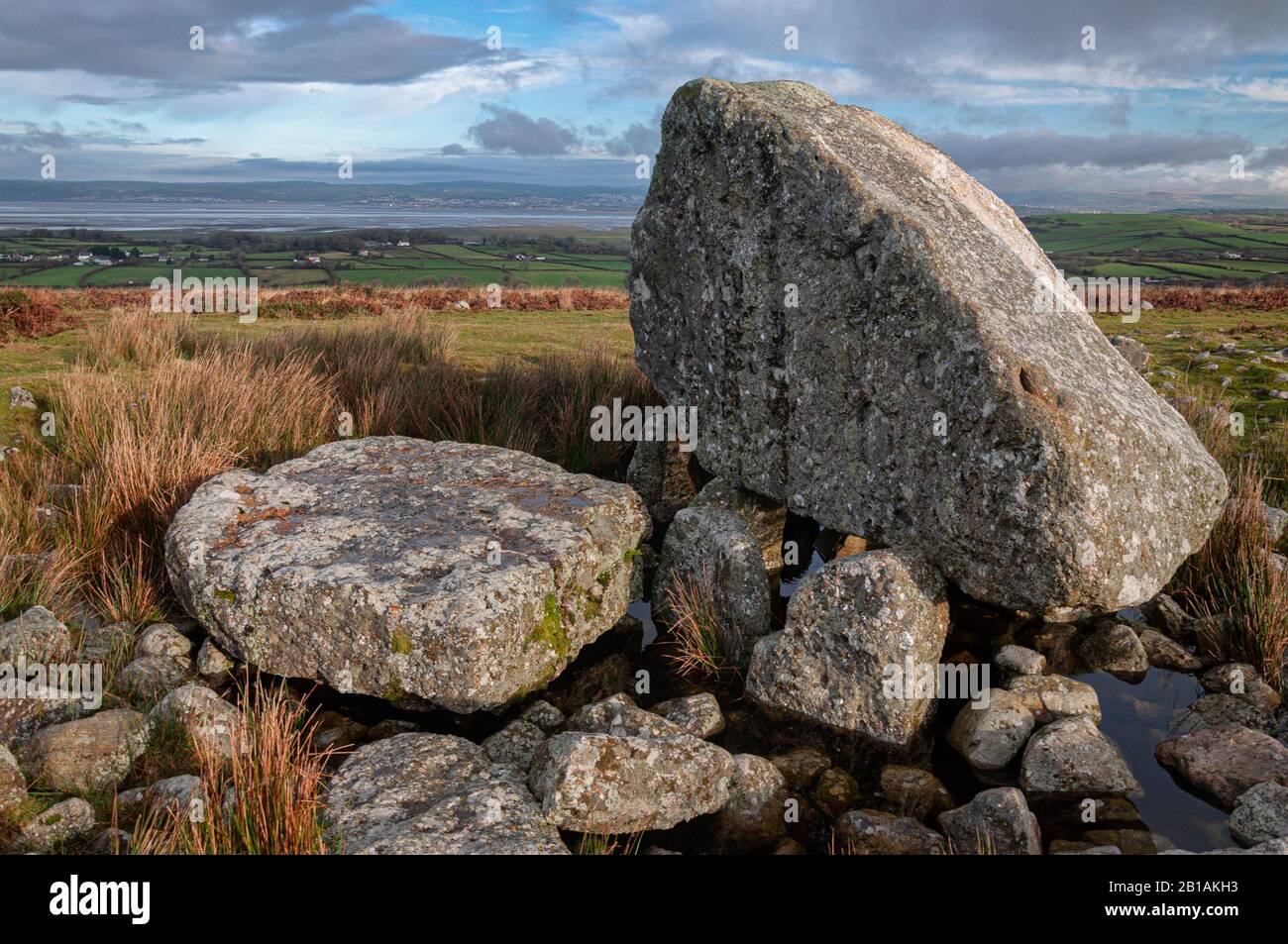 Arthur's Stone oder Maen Ceti bei Cefn Bryn, South Wales, Großbritannien Stockfoto