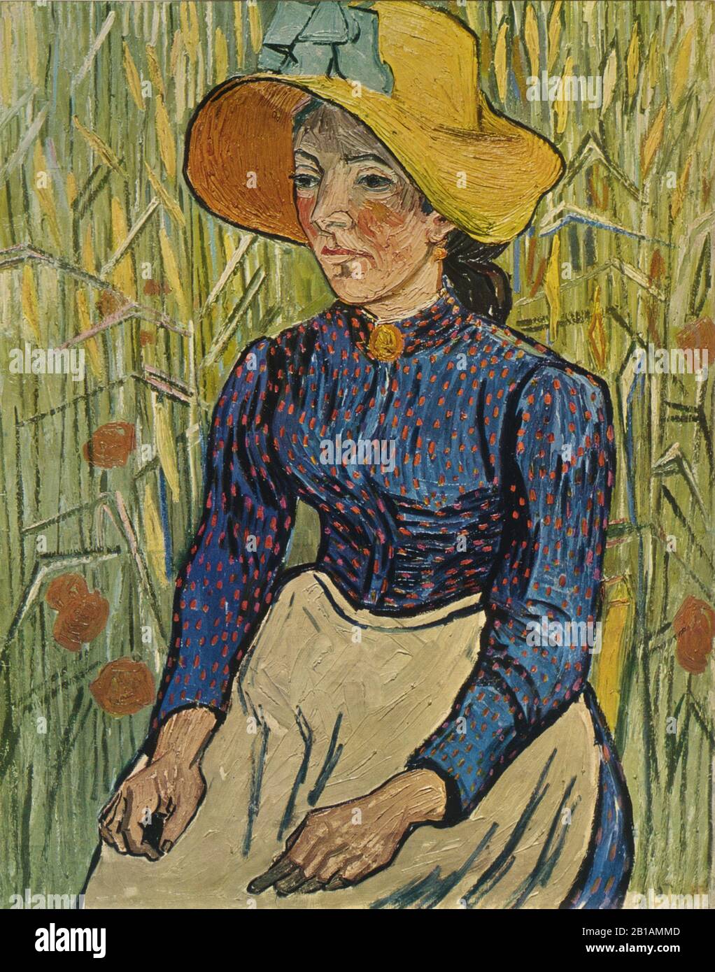 Bauernmädchen 1890 Gemälde von Vincent van Gogh - Sehr hohe Auflösung und Qualitätsbild Stockfoto