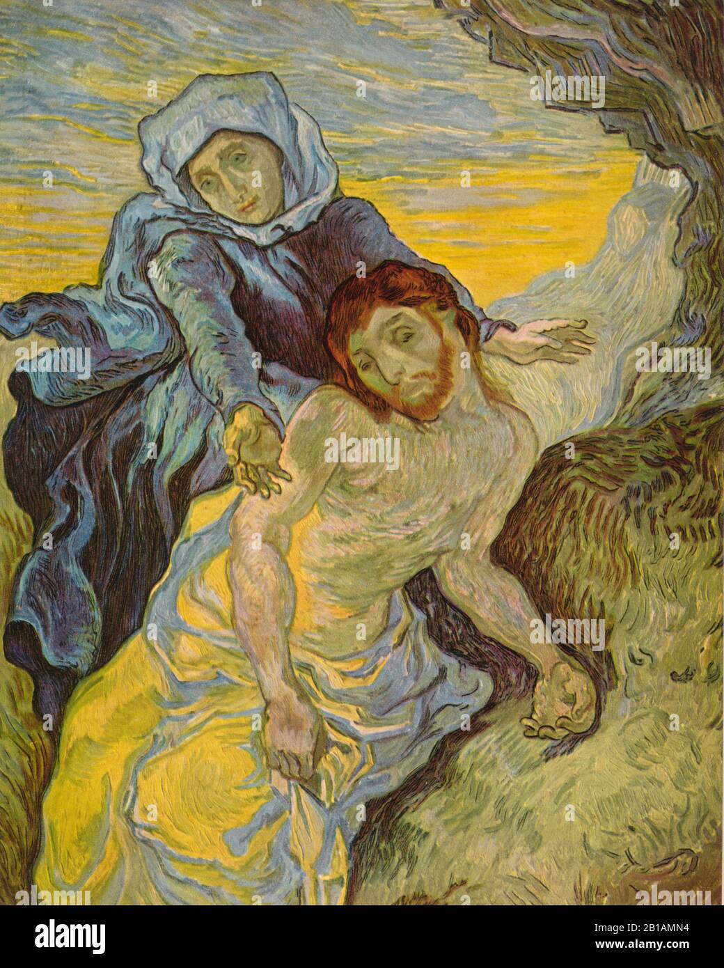 Pieta, Gemälde von Vincent van Gogh, von der Bilddarstellung In Sehr hoher Auflösung und Qualität Stockfoto