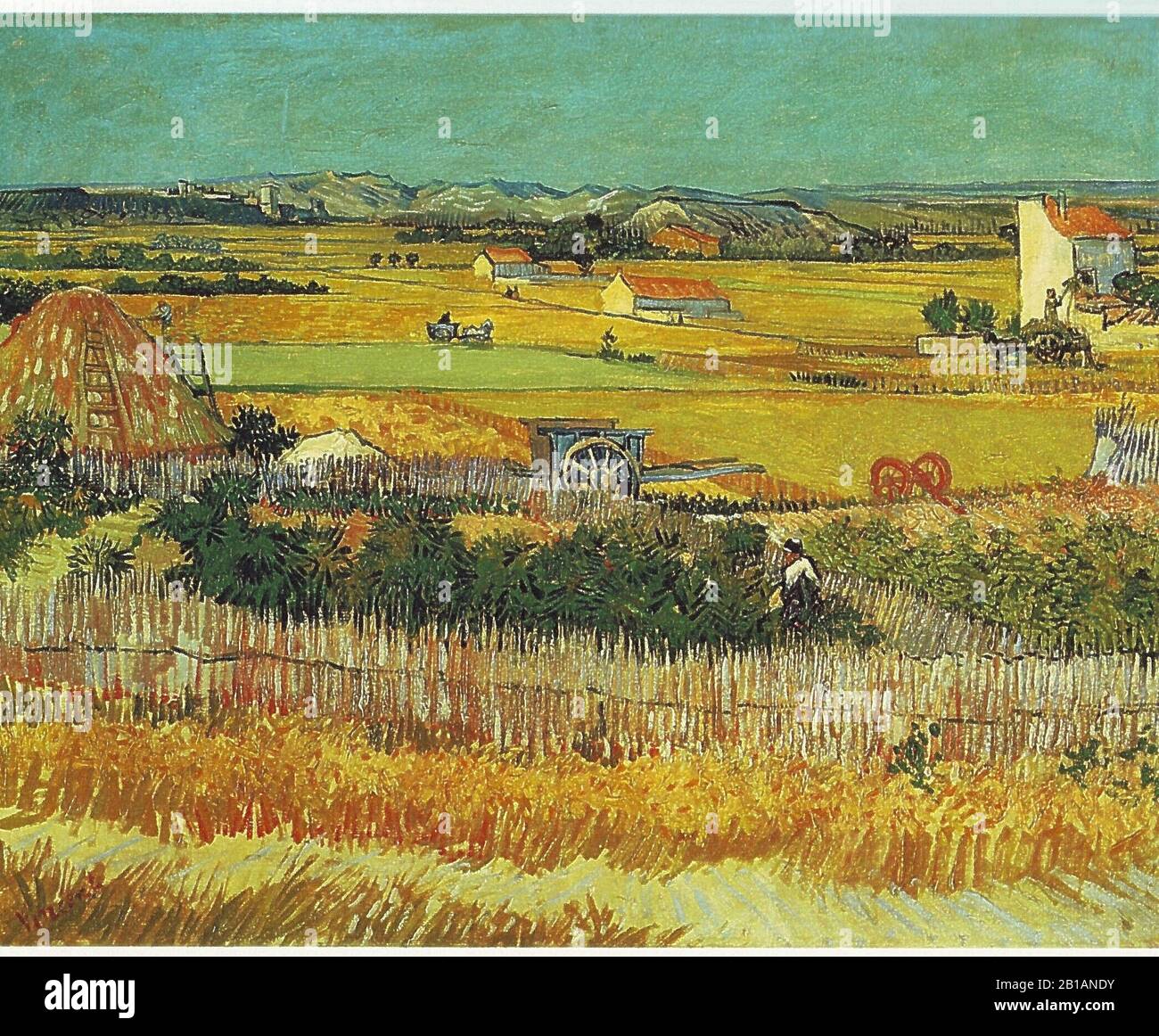 The Harvest, im Jahr 1888 - Gemälde von Vincent van Gogh - Sehr hohe Auflösung und hochwertige Bilder Stockfoto