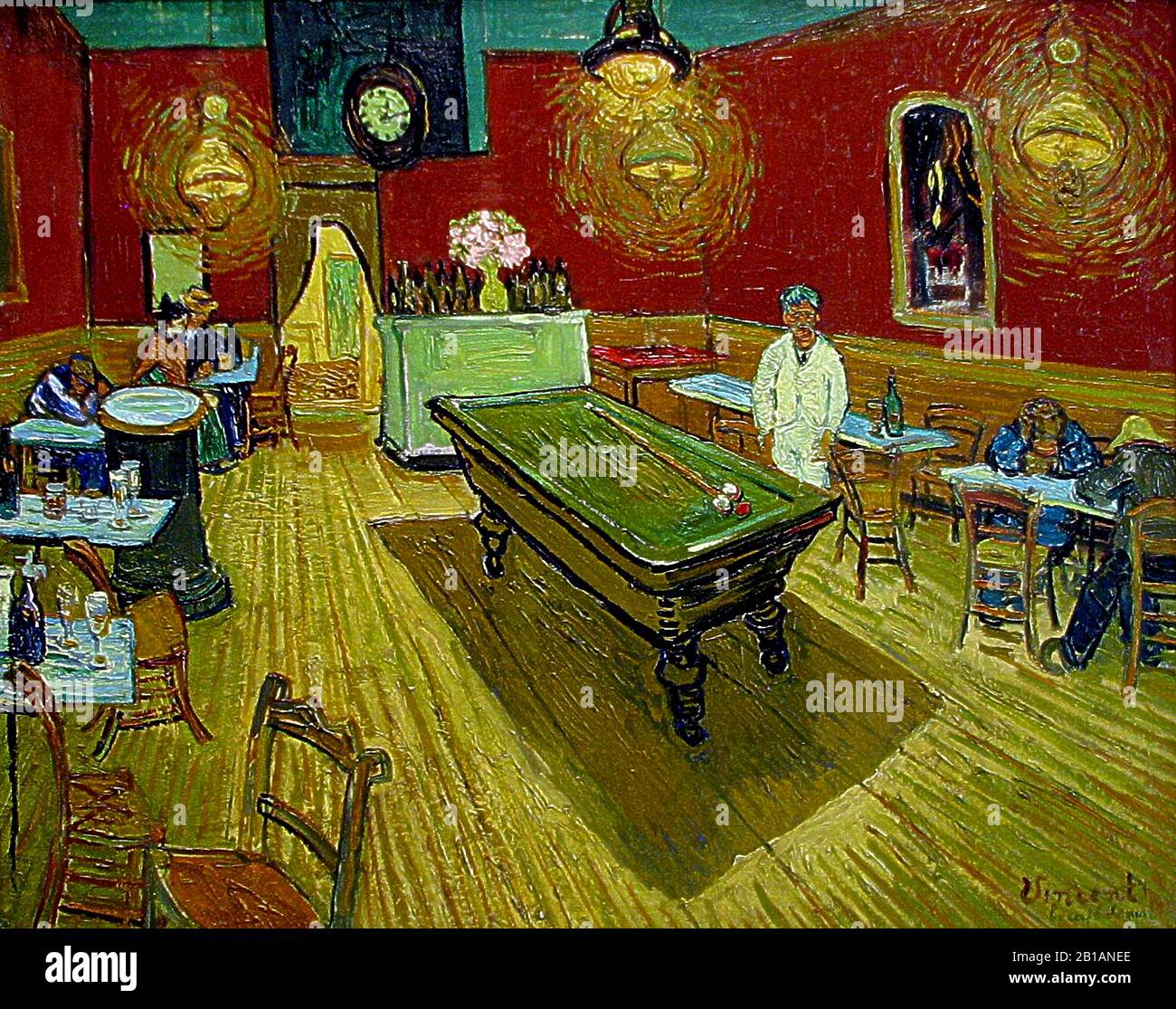 The Night Cafe, im Jahr 1888 - Gemälde von Vincent van Gogh - Sehr hohe Auflösung und hochwertige Bilder Stockfoto