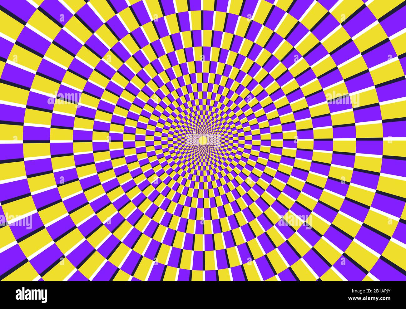 Optische Spiraltäuschung. Magisches psychedelisches Muster, wirbelnde Illusionen und hypnotische abstrakte Hintergrundvektorillustration Stock Vektor