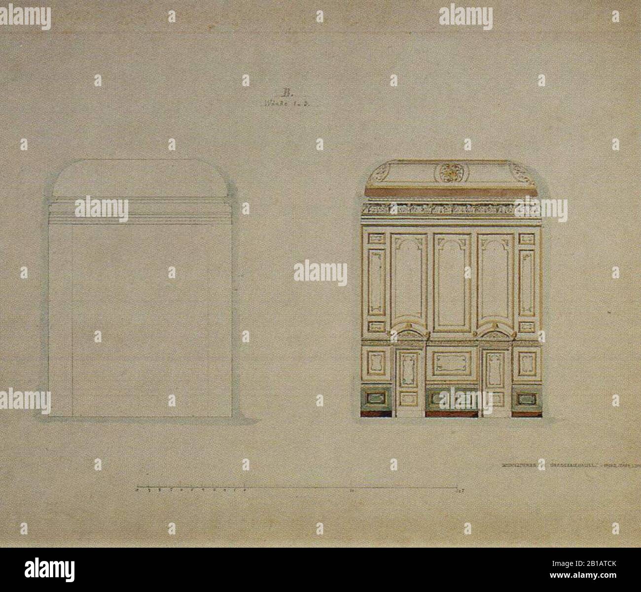 Friedrich August Stüler - Lapislazulizimmer - Ansicht nach Norden. Stockfoto