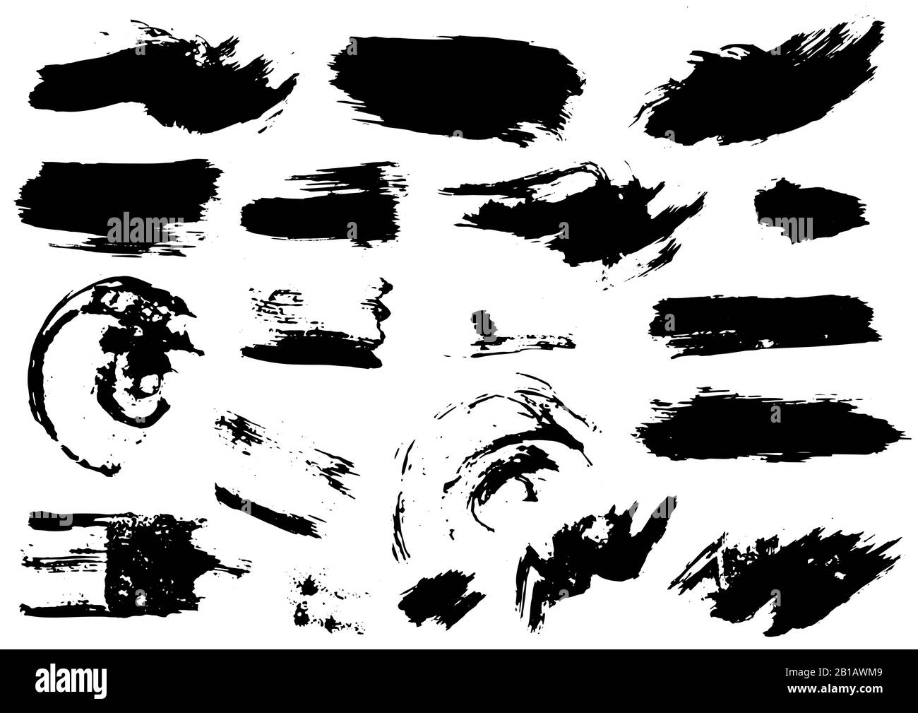Vektorstreifen, Grunge. Designelemente für Ihre Kreativität. Handgefertigt. Originaltexturen, Handzeichnung. Pinsel, Rahmen für Text Stock Vektor