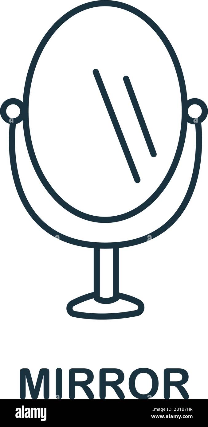 Spiegelsymbol aus der barber Shop-Kollektion. Einfaches Linienelement Spiegelsymbol für Vorlagen, Webdesign und Infografiken Stock Vektor