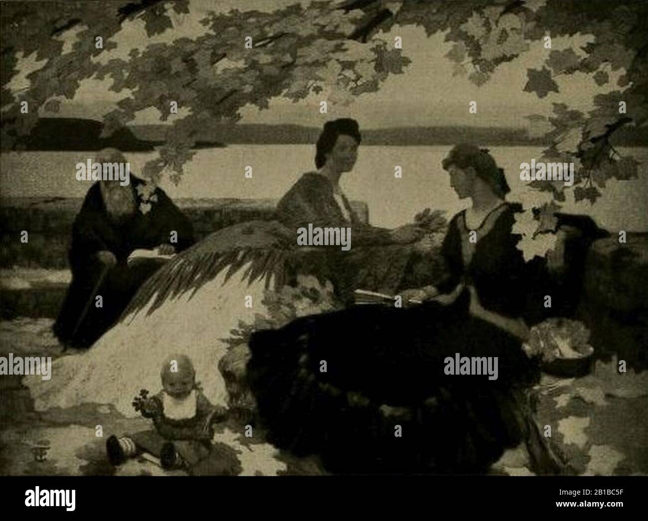 Fritz Erler - Die Lebensalter. Mittelstück eines Wandbildes im Haus Meirowsky in Köln im Jahr 1909. Stockfoto