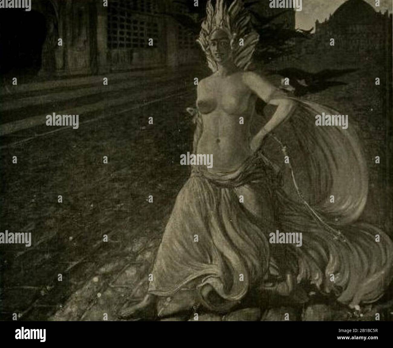 Fritz Erler - Die Pest. Mittelstück des Triptychongemäldes 1899-1901. Stockfoto