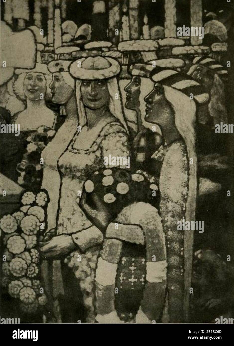 Fritz Erler - Ausschnitt aus den Wandbildern im Festsaal des neuen Rathauses in Hannover, 1913 (7). Stockfoto