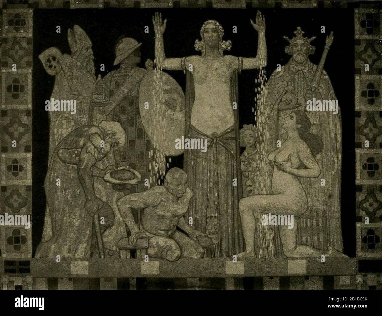 Fritz Erler - Gold. Wandgemälde auf der Ausstellung München 1908. Stockfoto