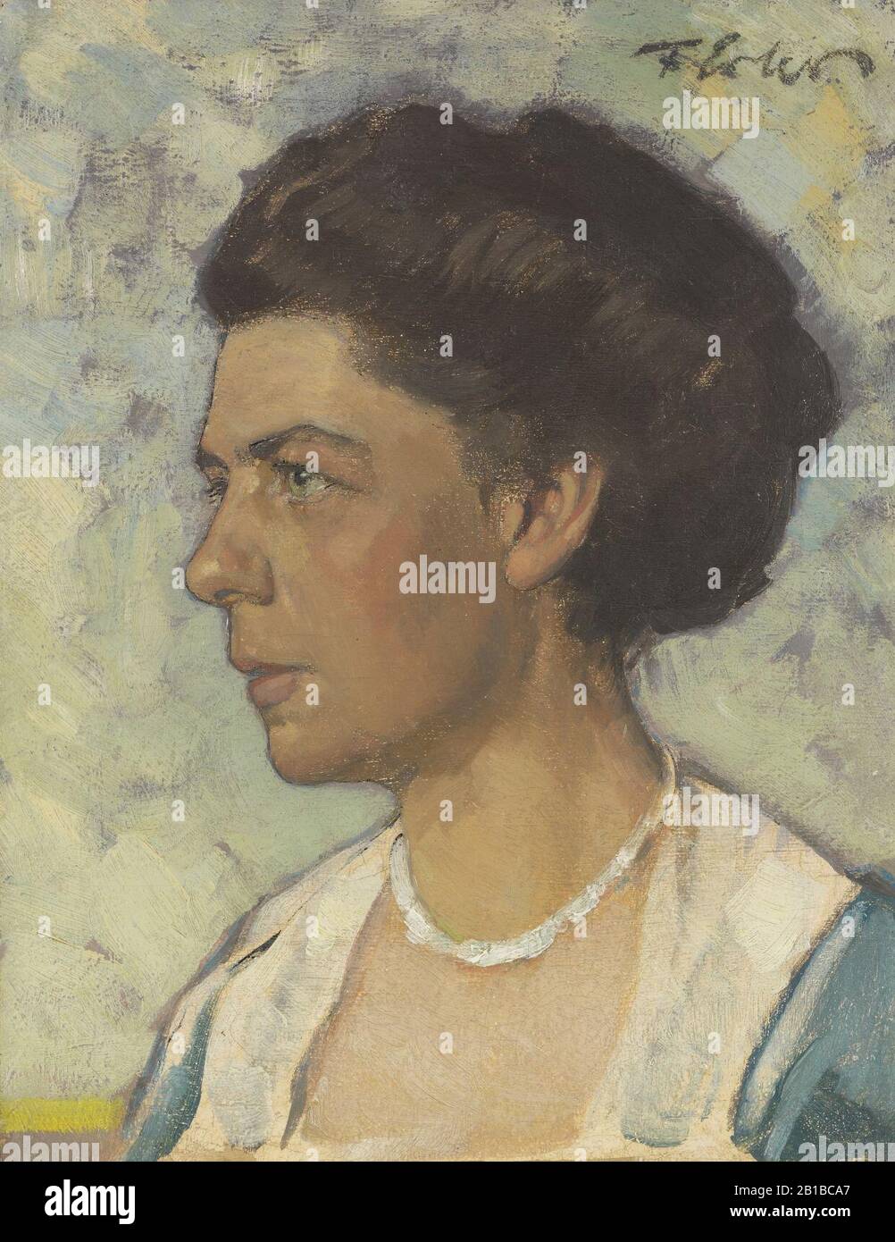 Fritz Erler Bildnis Olga Erler. Stockfoto