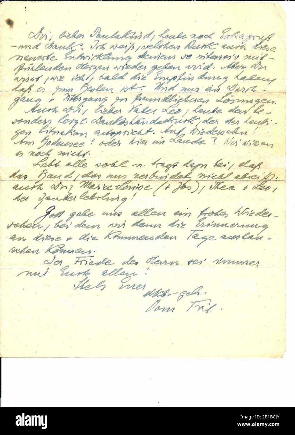 Fritz Hirschfeld - Brief aus dem Lager Westerbork - 1943-04-19 (2). Stockfoto